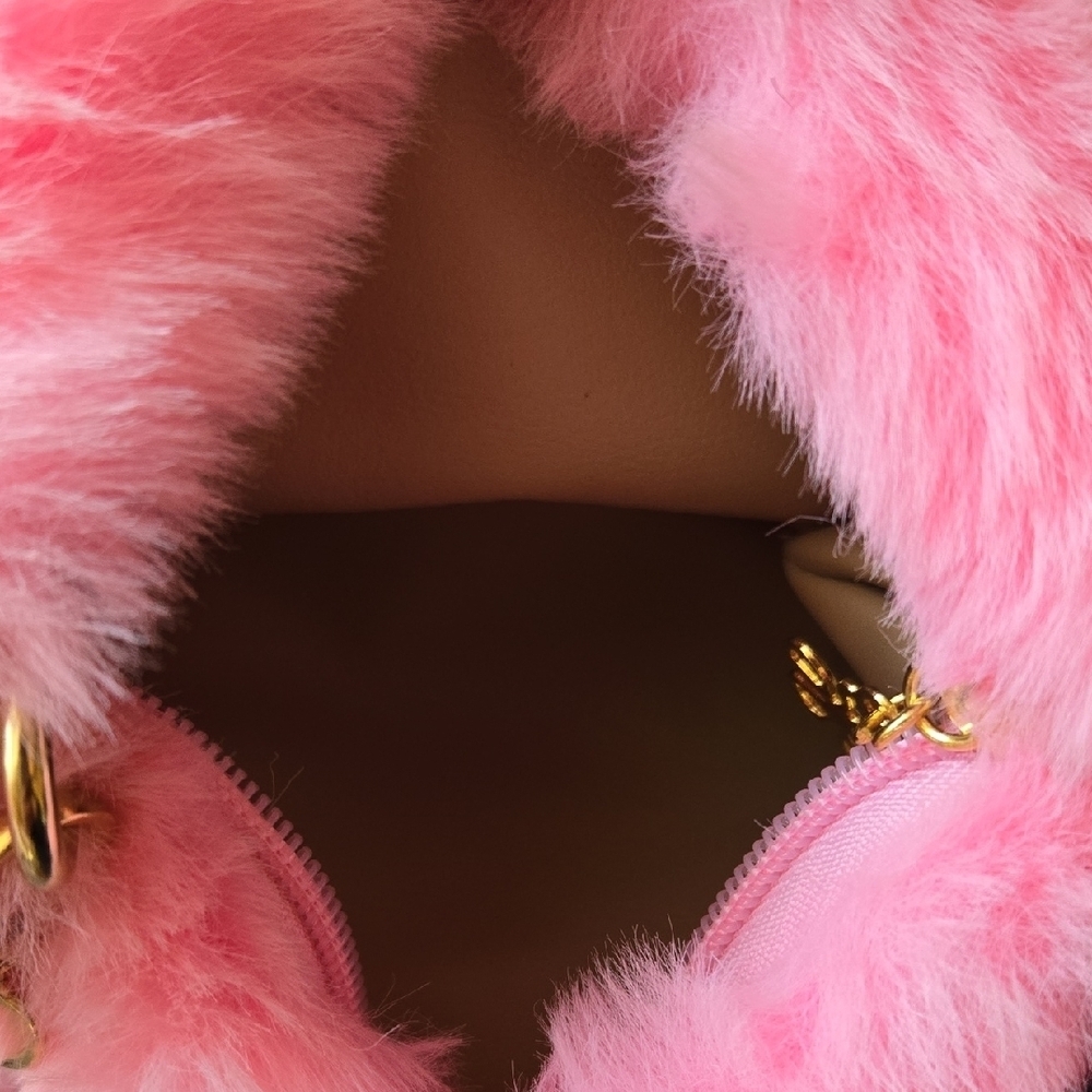 Pink Faux Fur Women's Bag - Picture 5 of 7
